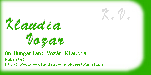 klaudia vozar business card